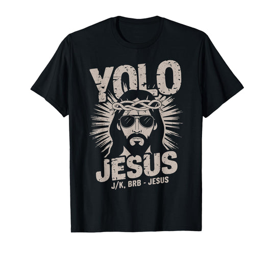 Funny Yolo JK BRB Jesus Christian Easter Teen Boy Toddler T-Shirt