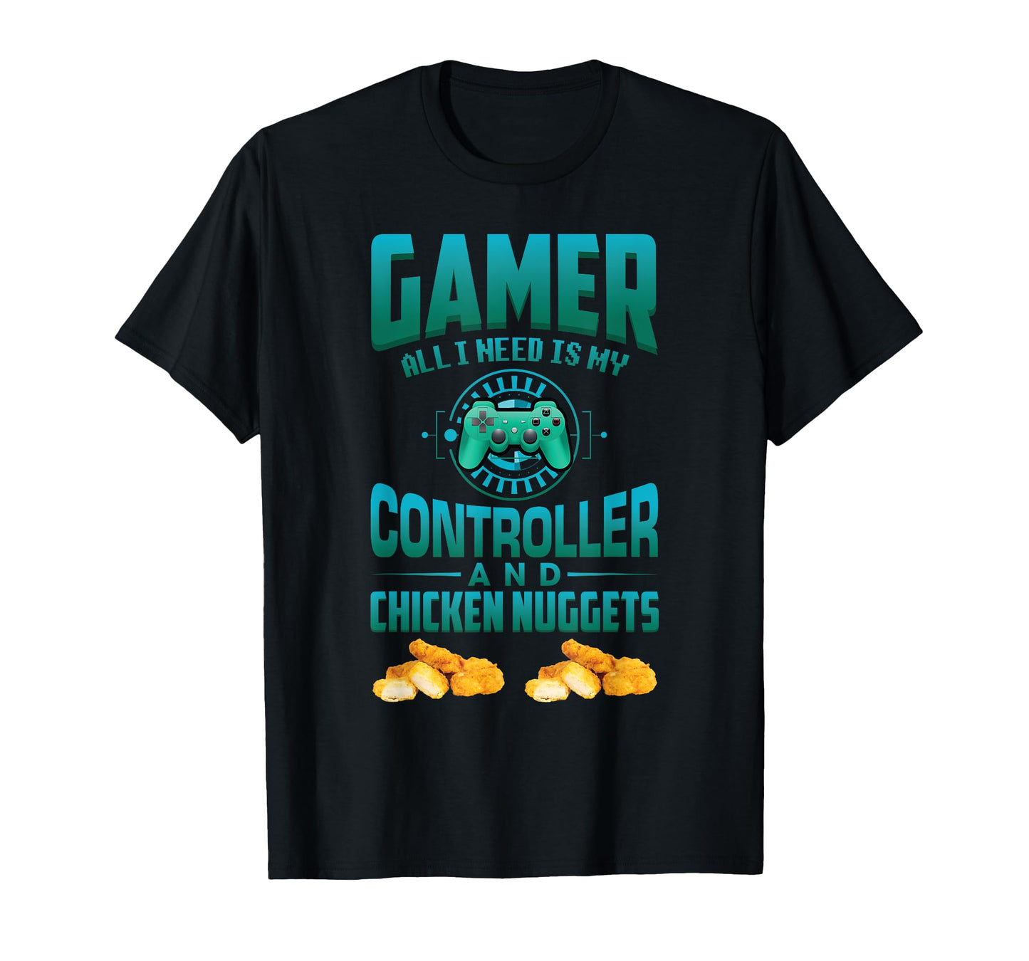 Gamer t-shirt for Kids Adults Video games Chicken nuggets T-Shirt