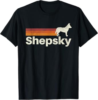 Vintage Shepsky Retro Mom Dad Dog Men Women Girls Kids T-Shirt