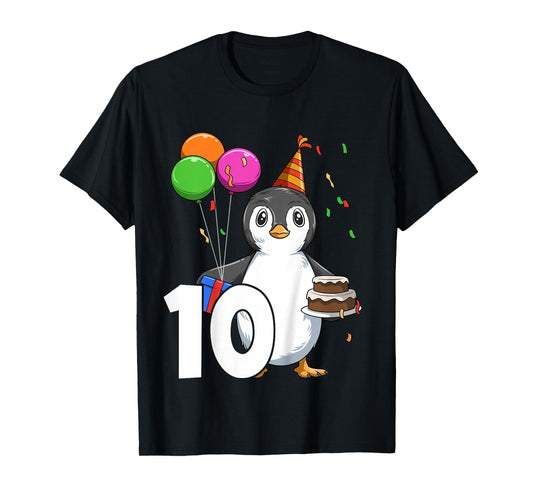 Penguin Birthday 10 Penguin 10th Birthday Penguin Party 10th T-Shirt