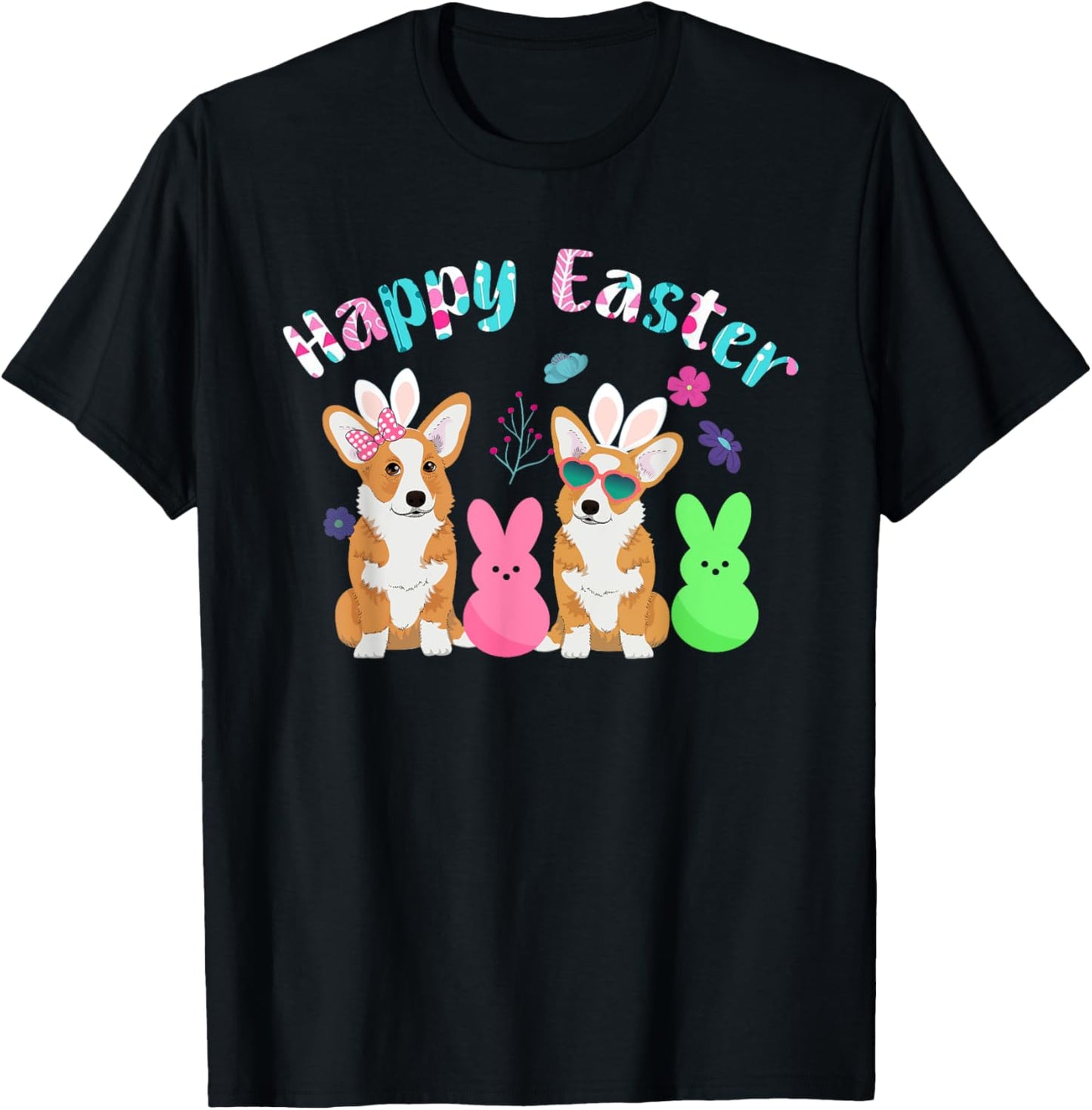 Happy Easter Shirt Funny Bunny Corgi Dog Easter T-Shirt
