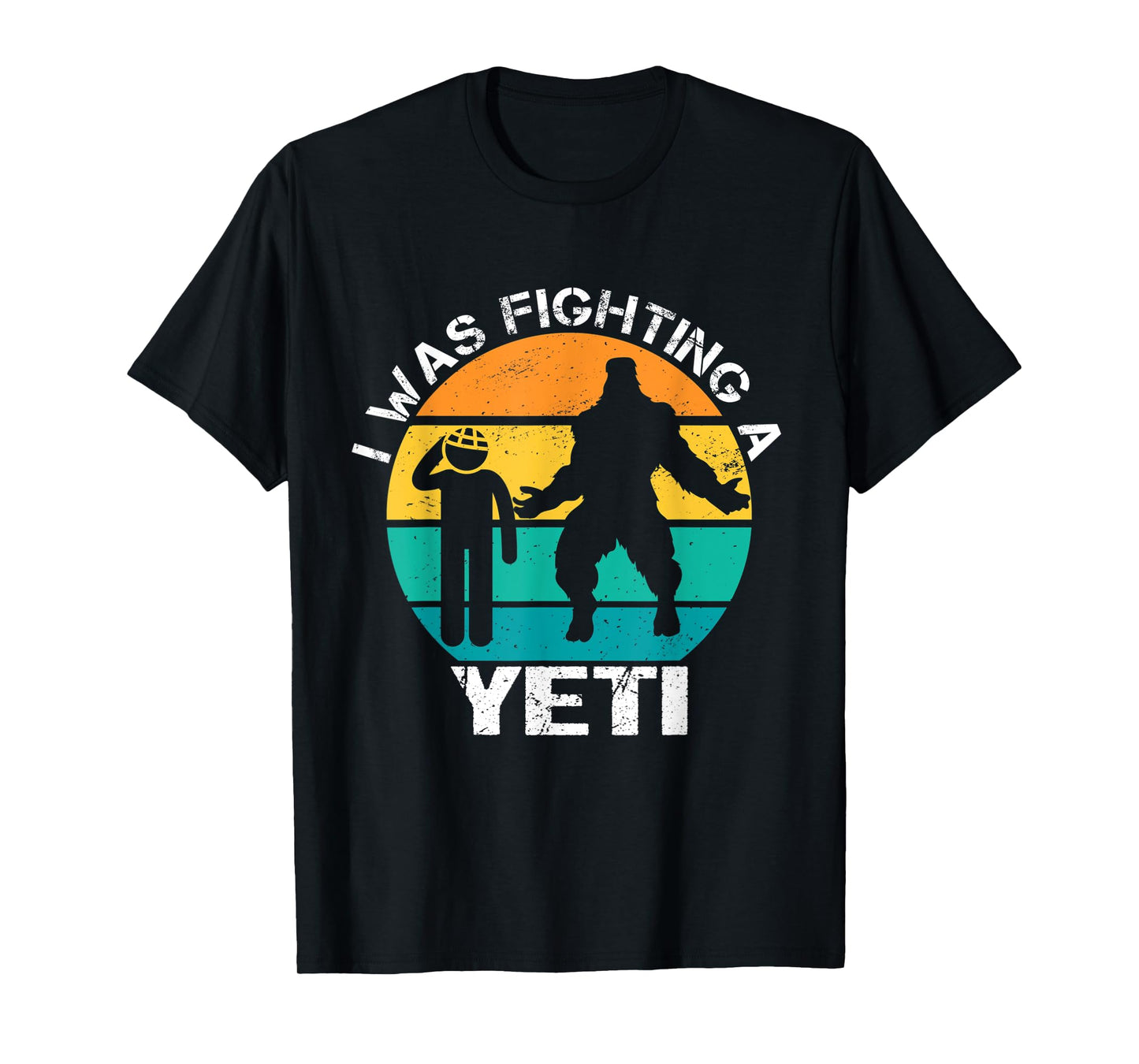 I Was Fighting A Yeti Bigfoot Funny Head Injury Concussion T-Shirt