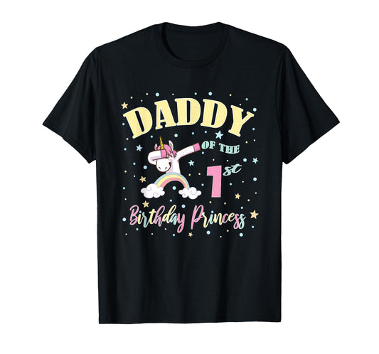 Daddy Of The 1st Birthday Princess - 1 Year Old Unicorn Dad T-Shirt