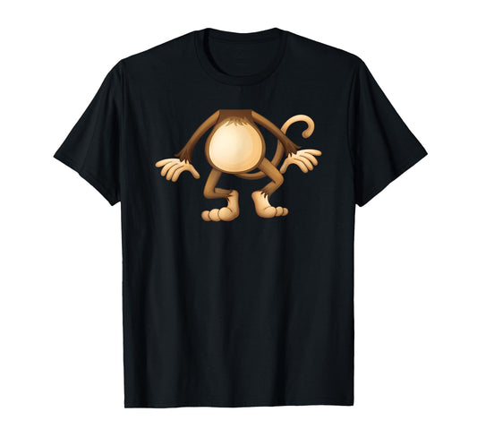 Headless Monkey Lazy DIY Halloween Costume Funny Animal Body T-Shirt