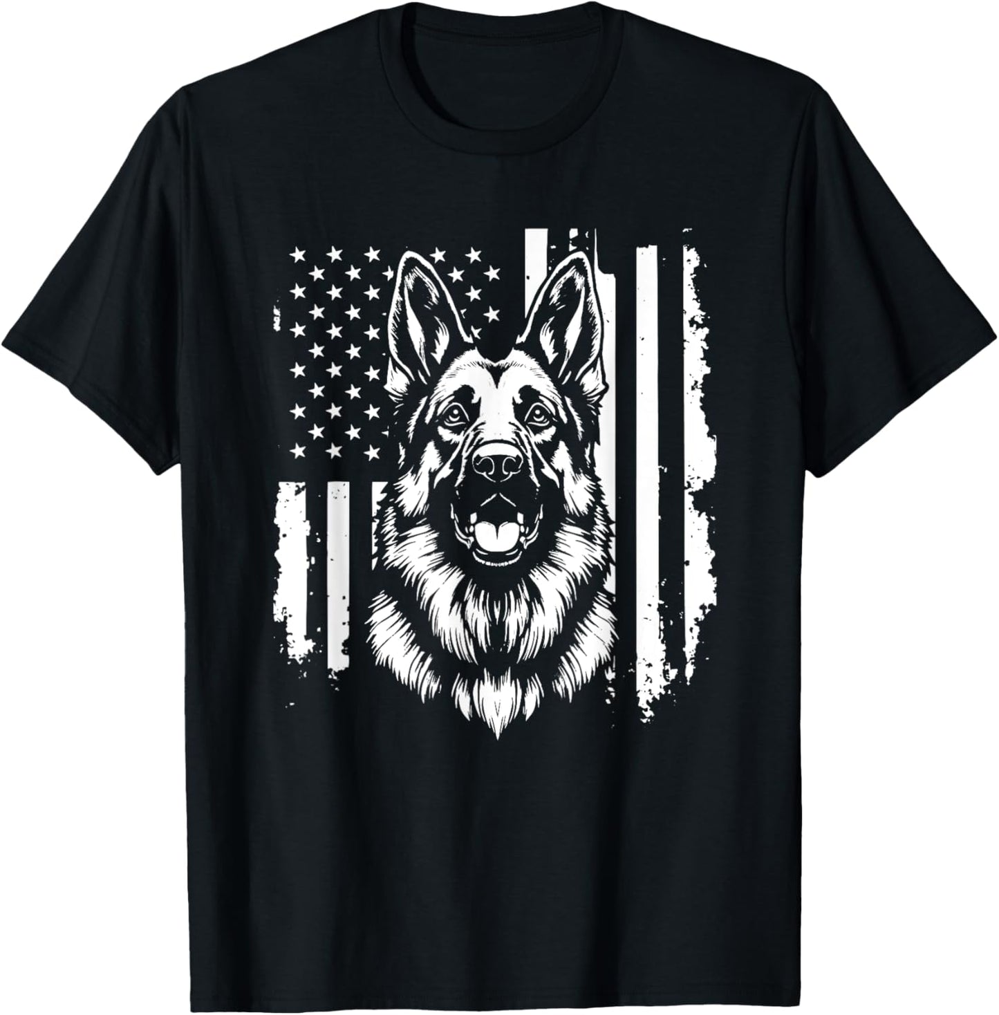 German Shepherd USA Flag Sunglasses Patriotic 4th of july T-Shirt
