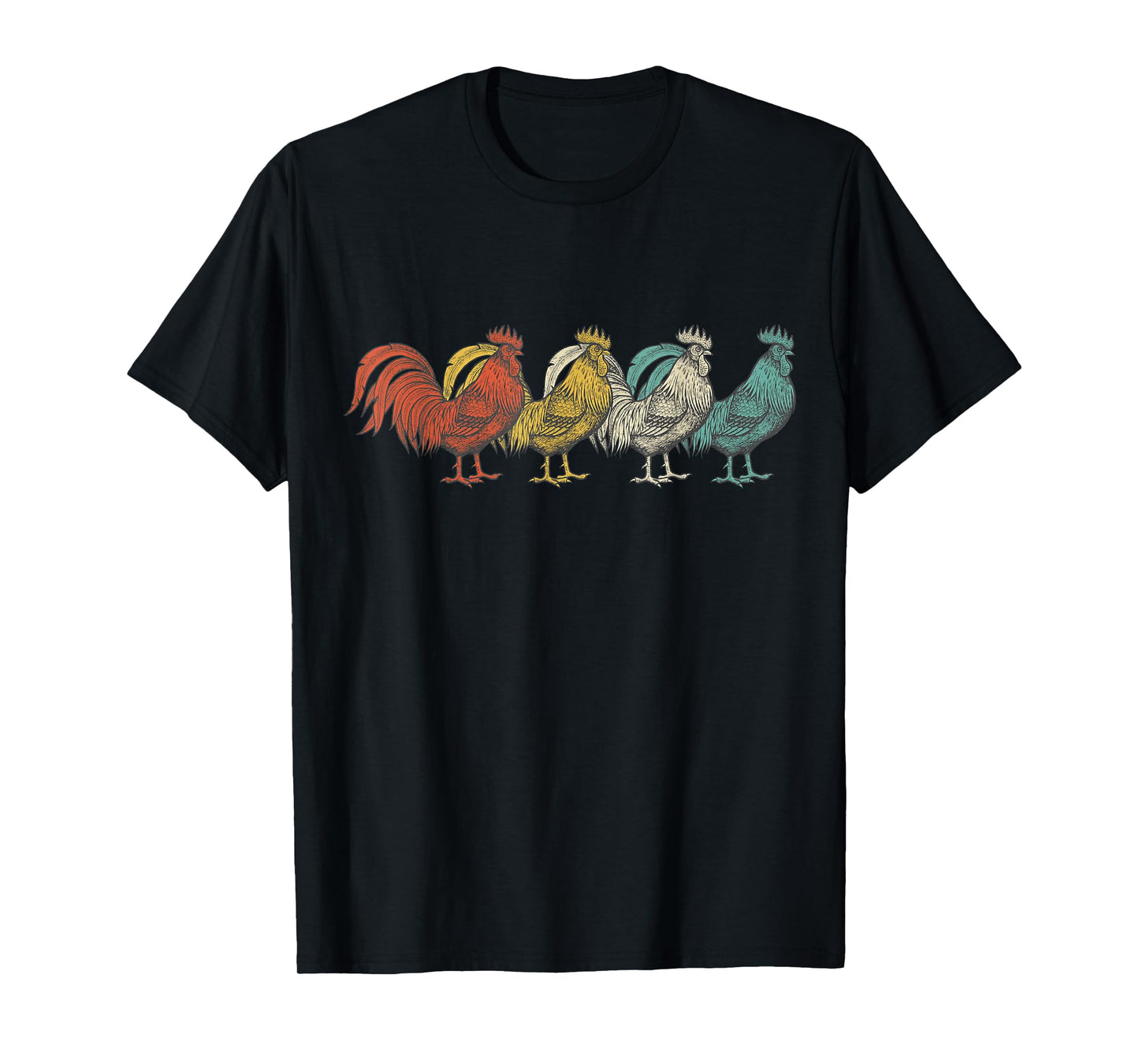 Vintage 1980s Retro Rooster Poultry Farmer Chicken T-Shirt