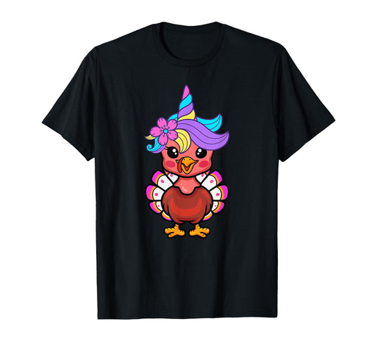 Cute Unicorn Funny Baby Turkey Thanksgiving Day T-Shirt