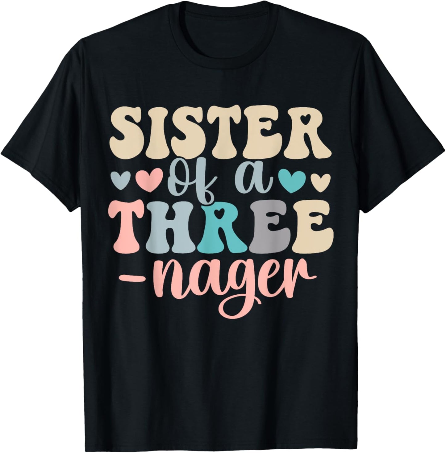 Sister Of A Threenager 3rd Birthday Matching Family Boho T-Shirt