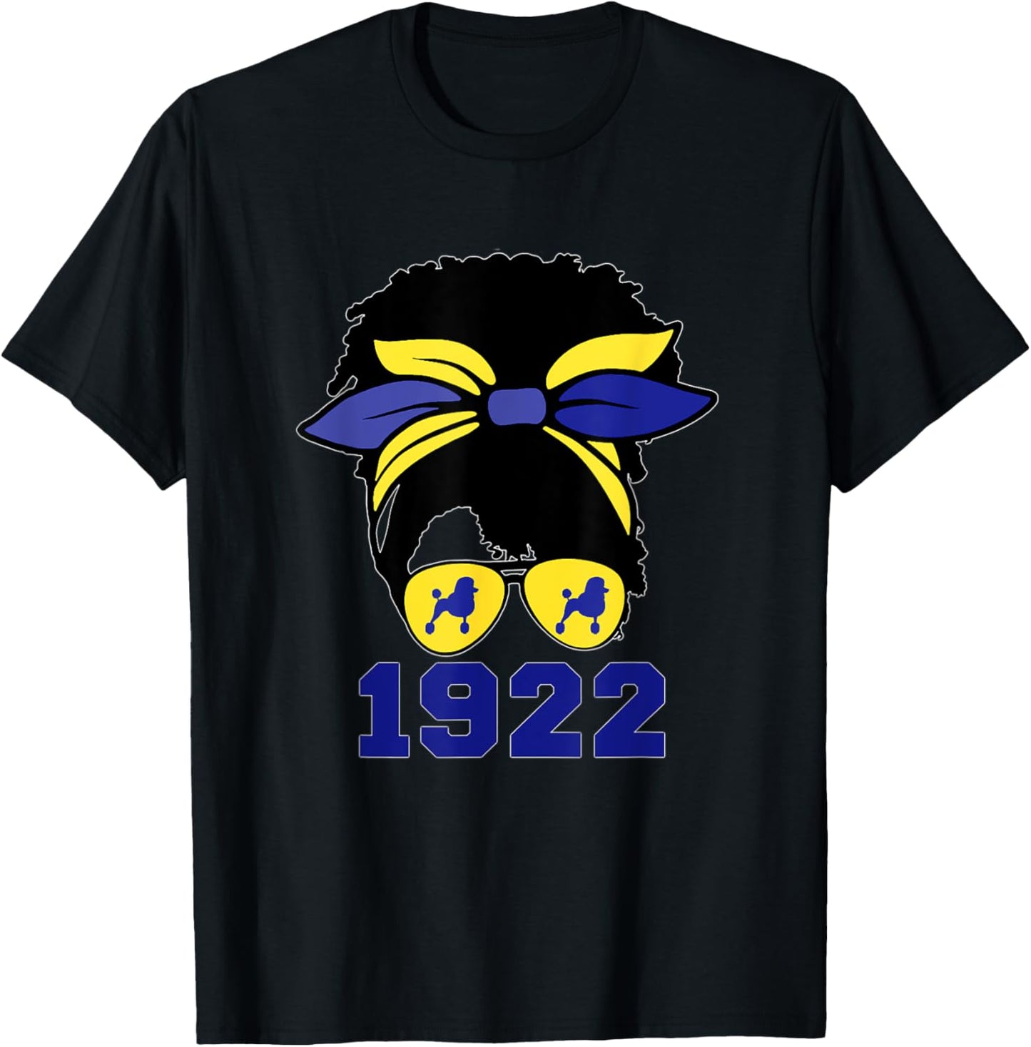 Black Women Afro Hair Rho Sigma 1922 Poodle Dog Lover T-Shirt