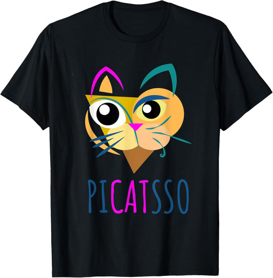 Funny Abstract Cat Art Picatsso Shirt For Art Teachers T-Shirt