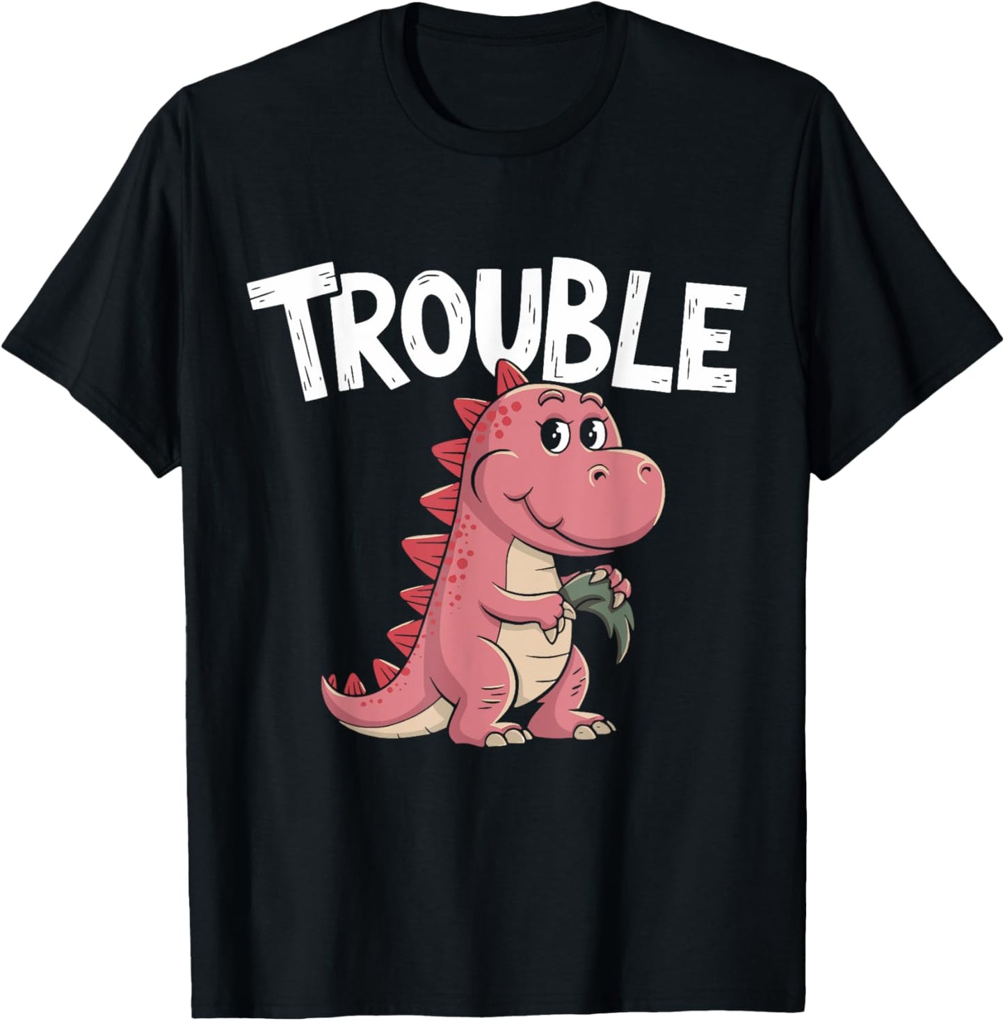 Where I Go Trouble Follows I'm Trouble Funny Dinosaur Couple T-Shirt