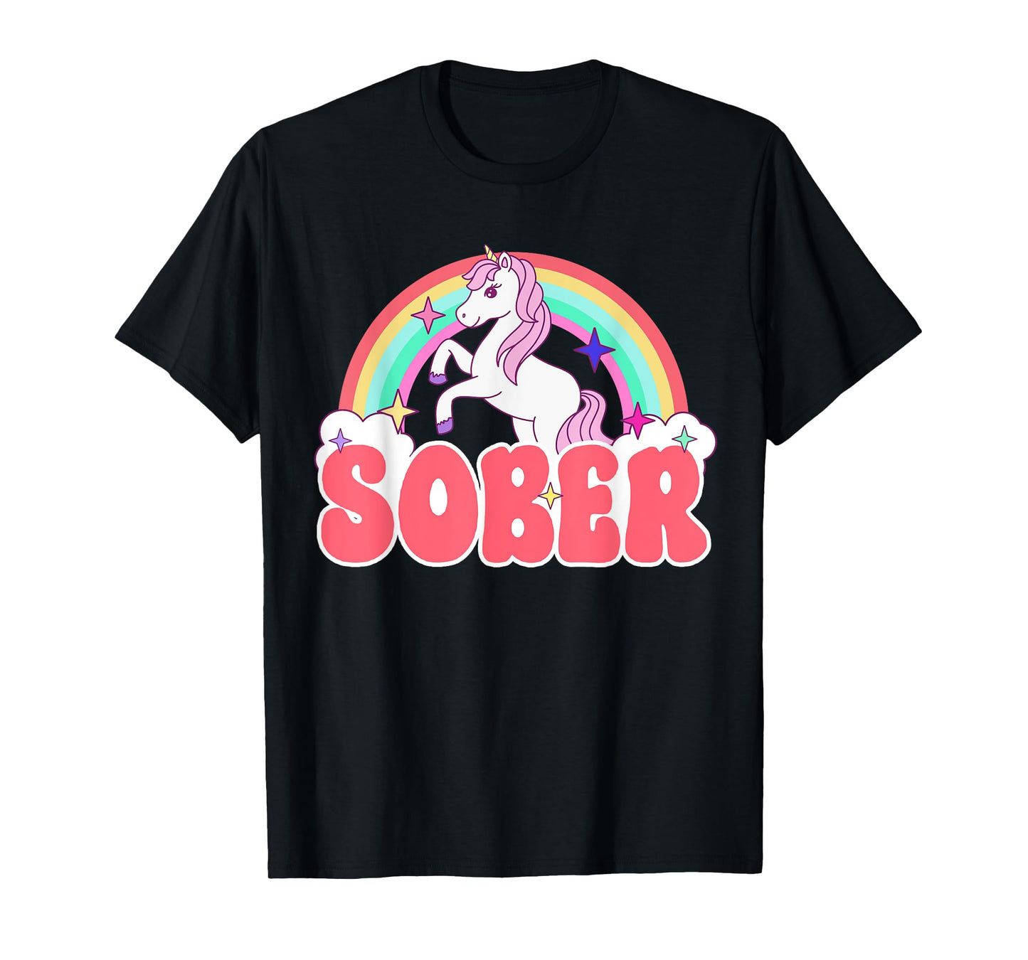 Sober Unicorn AA NA Recovery Gift Sober Sobriety Alcoholics T-Shirt