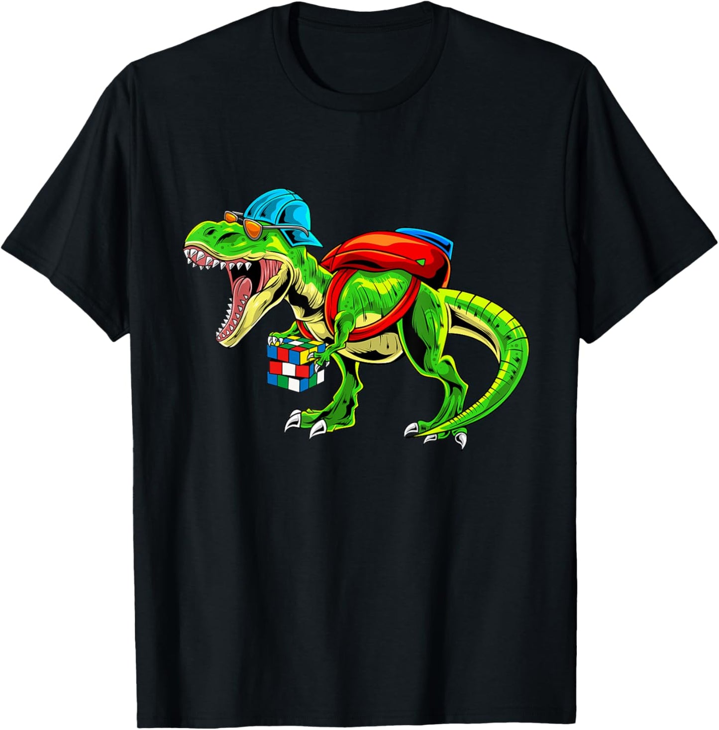 Funny Competitive Puzzle Speedcubing Dinosaur Math Lover T-Shirt