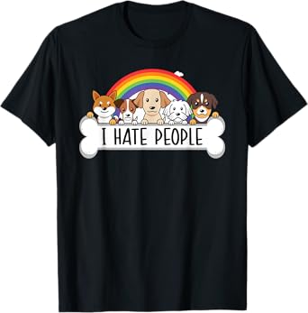 Cute Dog - I Hate People T-Shirt for Men Women