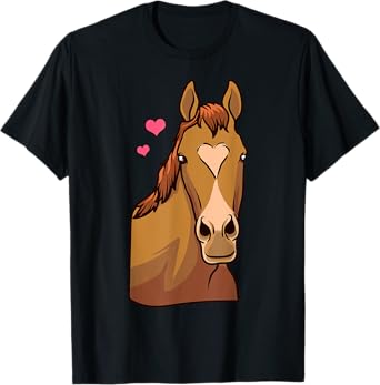 Horse Valentines Day Shirt Heart Pony Horseback Riding Girls T-Shirt