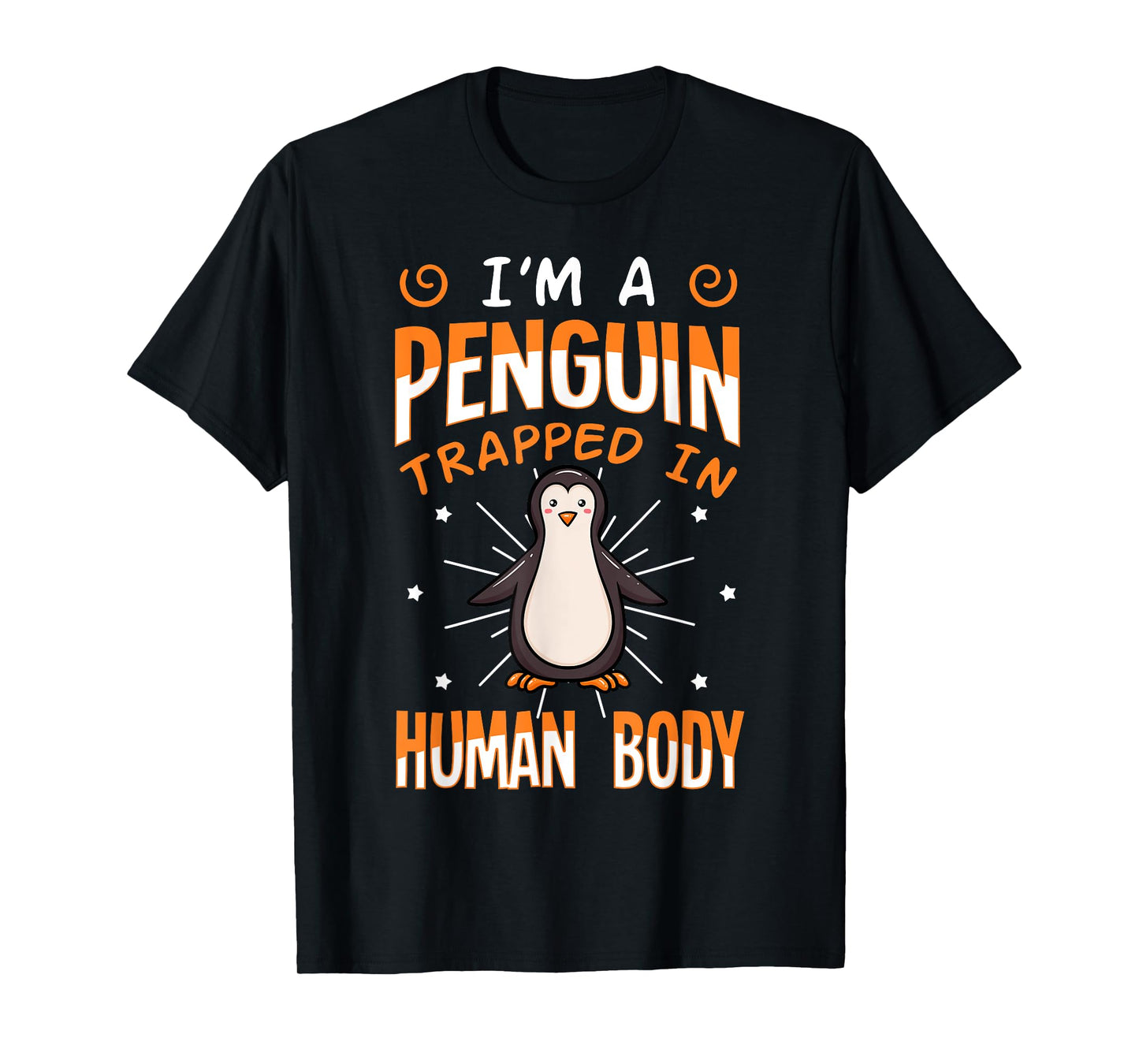 Penguin Trapped Human Body Funny Seabird Animal Lovers T-Shirt