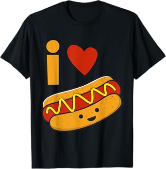 I Love Hot Dog Shirt T-Shirt for Men Women Girls Kids
