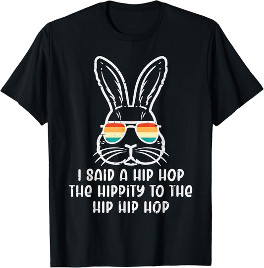 Easter Bunny Hip Hop Hippity Retro Men Boys Kids Teens Youth T-Shirt
