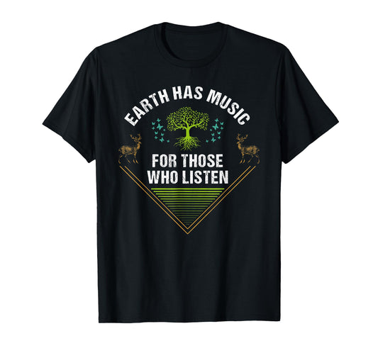 Walk with Nature Earth Music Hiking Themed Outdoor T-Shirt