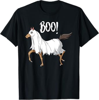 Horse Ghost Costume Funny Equestrian Horse Lover Halloween T-Shirt