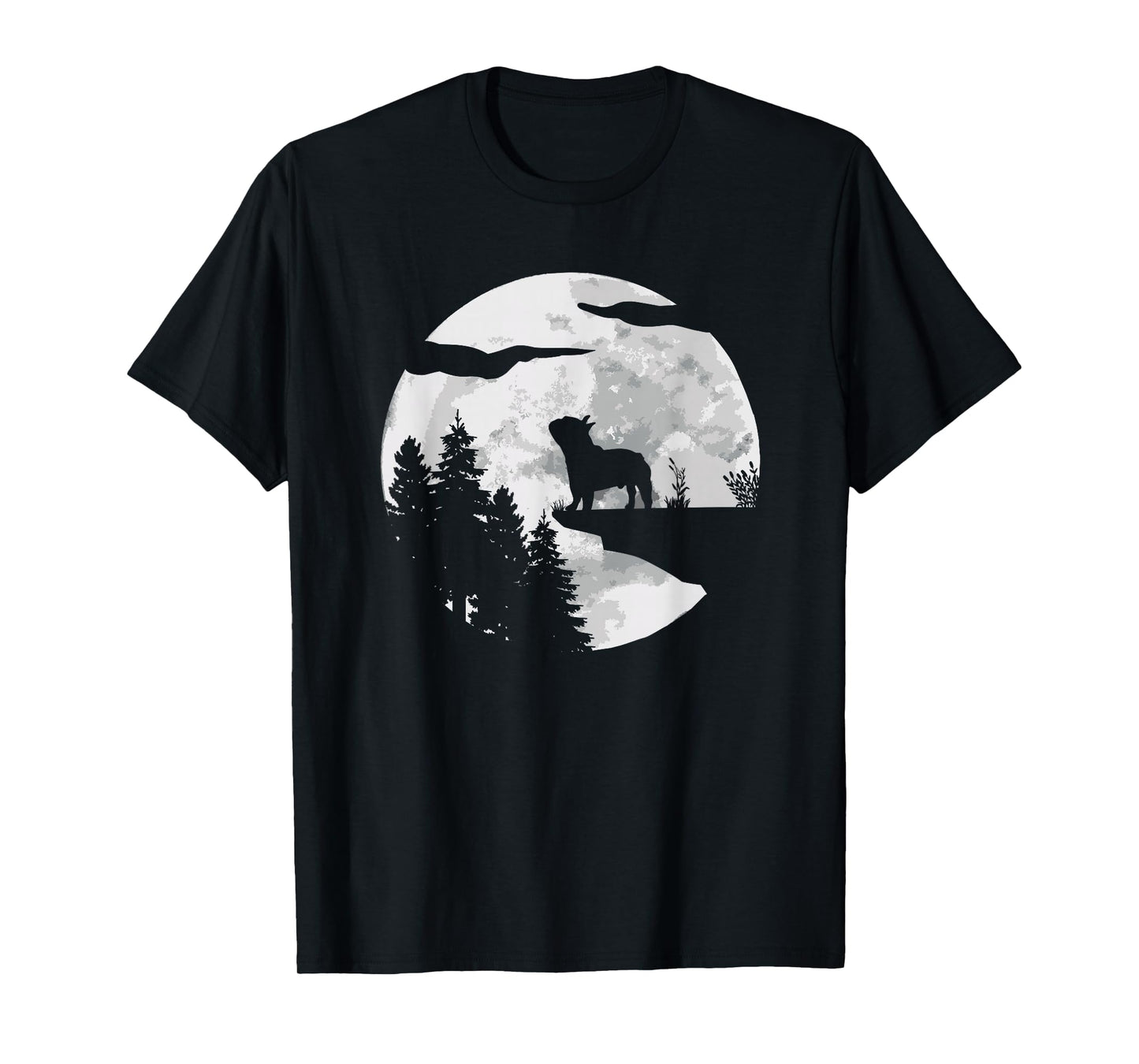 French Bulldog Full Moon At Night - Dog Lover French Bulldog T-Shirt
