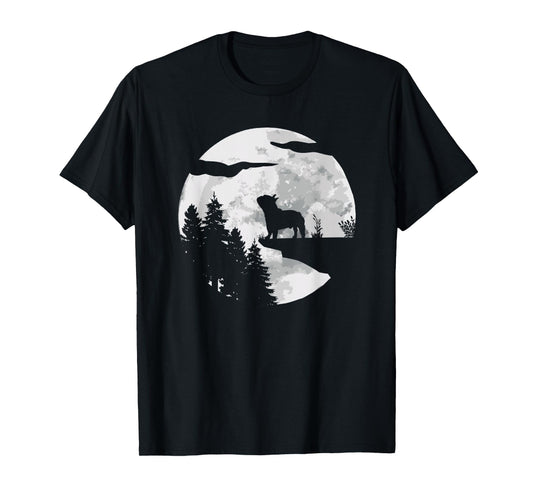 French Bulldog Full Moon At Night - Dog Lover French Bulldog T-Shirt