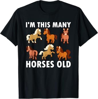 6 Years Old Girl Horses Old 6th Birthday Kids T-Shirt