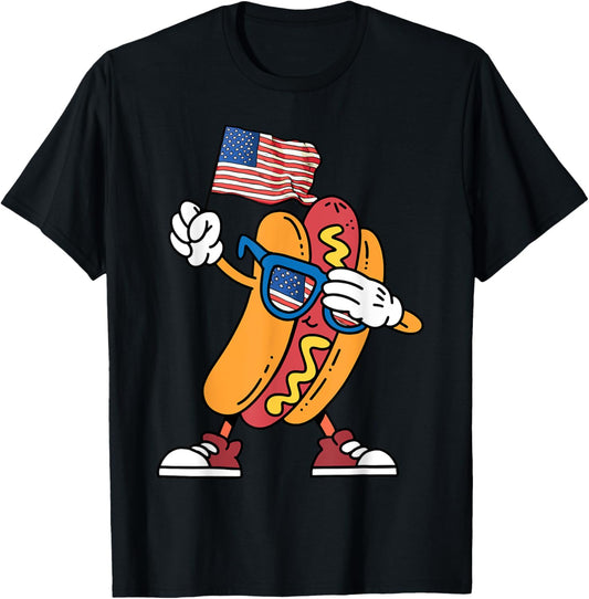 HOT DOG Hotdog Shirts Boys Men Women Fourth 4th of July T-Shirt