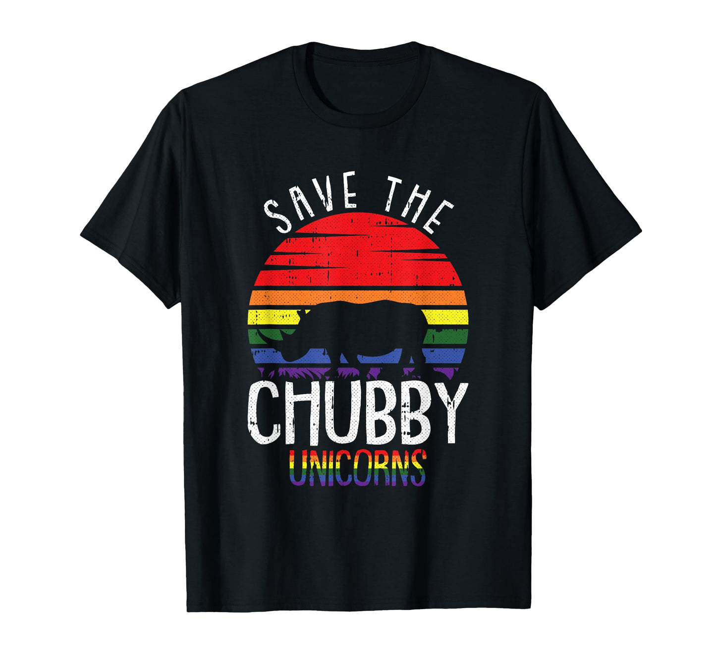 Save The Chubby Unicorn Gay Pride Rhino LGBT-Q Proud Ally T-Shirt