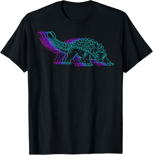Retro Ankylosaurus Dinosaur Vaporwave T-Shirt
