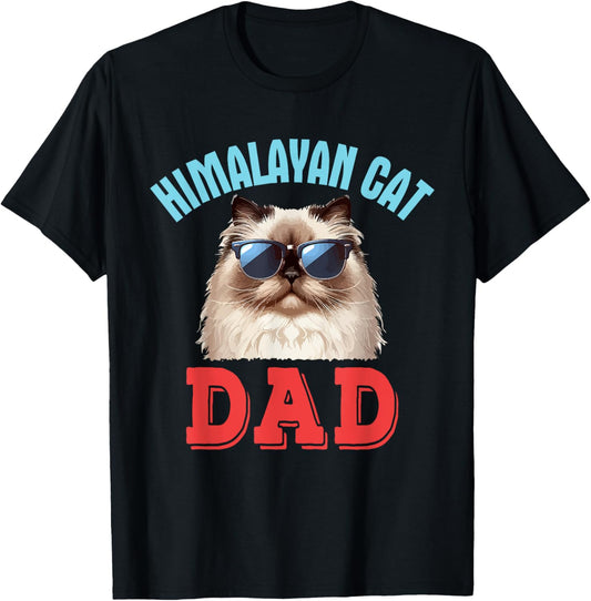 Himalayan Cat Dad Costume Cat Sunglasses Father's Day Family T-Shirt