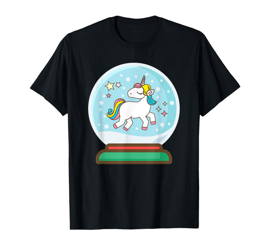 Unicorn Snow Globe Gift for Girls T-Shirt