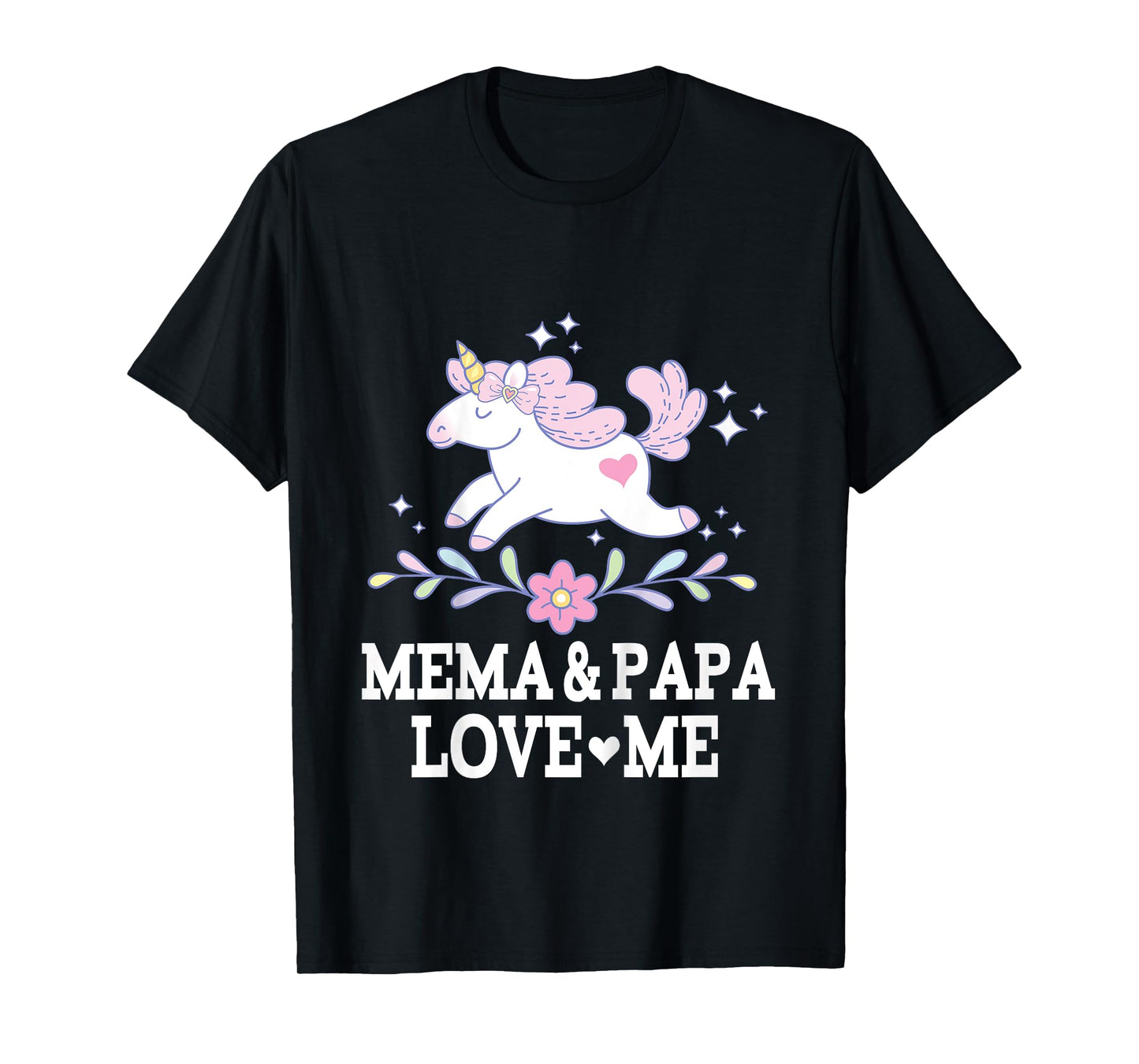 Mema And Papa Love Me Granddaughter Unicorn T-Shirt