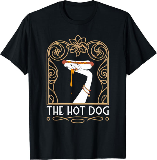 Hot Dog Tarot Card Skeleton Funny BBQ 4th July T-Shirt
