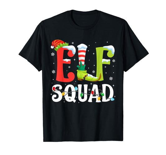 Elf Squad Christmas Family Matching Pajamas Xmas Elf Pajama T-Shirt