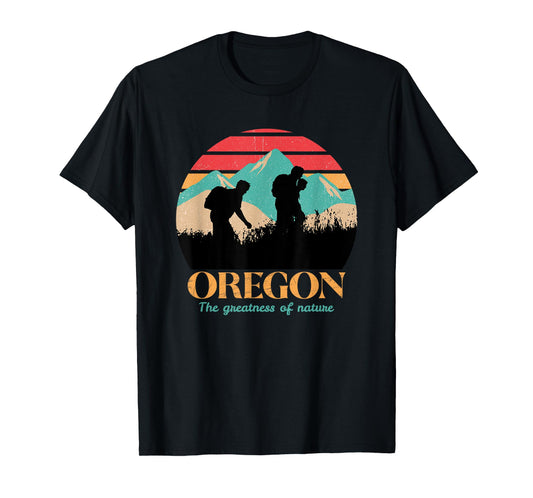 Oregon Hiking Mountains - Retro Aesthetic Design - Classic T-Shirt