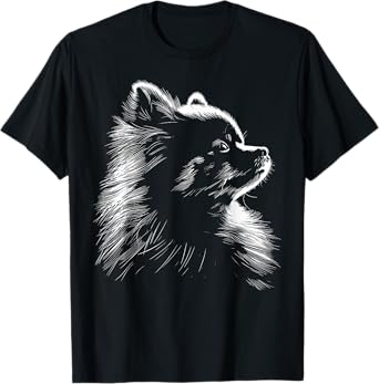 Retro Pomeranian Silhouette Graphic Pomeranian Dog Owner T-Shirt