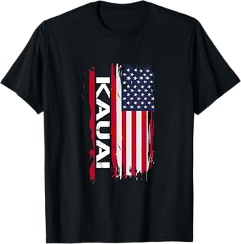 Kauai Hawaii USA Flag Apparel Kauai Gift & Souvenir T-Shirt - Women's Black Small Modern Classic Love Vacation Birthday T-Shirt