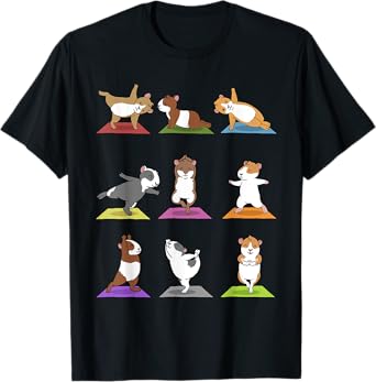 Guinea Pig T-Shirt Funny Guinea Pigs In Yoga Poses Tee T-Shirt