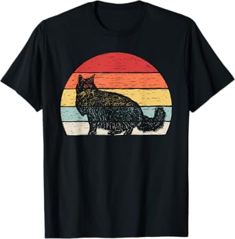 Vintage Retro Norwegian Forest Cat T-Shirt for Men Women Kids