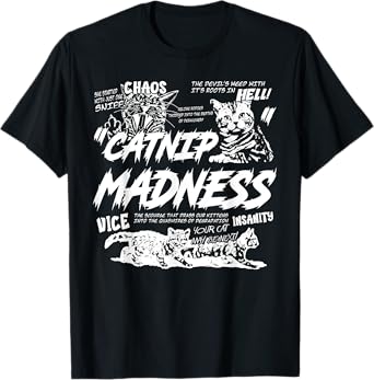 Catnip Madness Cute Kitten Funny Cat Pet Humor T-Shirt