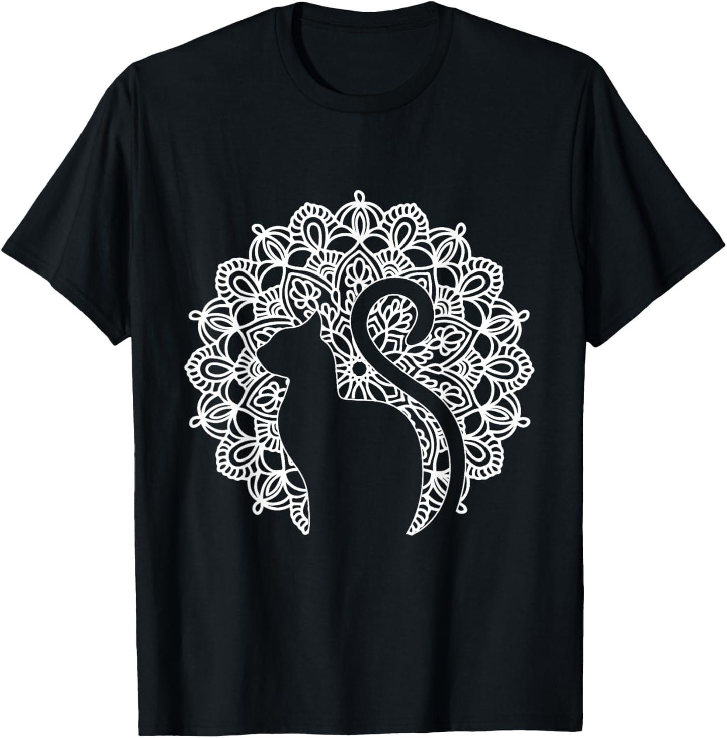 Cat Shirt Zen Cat Print Tee Mandala Shirt Yoga T-Shirt