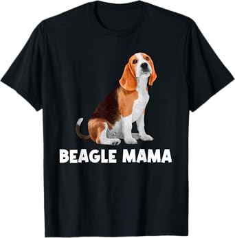 Beagle Gift Beagle Lover Dog Accessories & Stuff Women's Beagle Mama Art T-Shirt Black Small Classic Fit Short Sleeve Pull On 1 Count