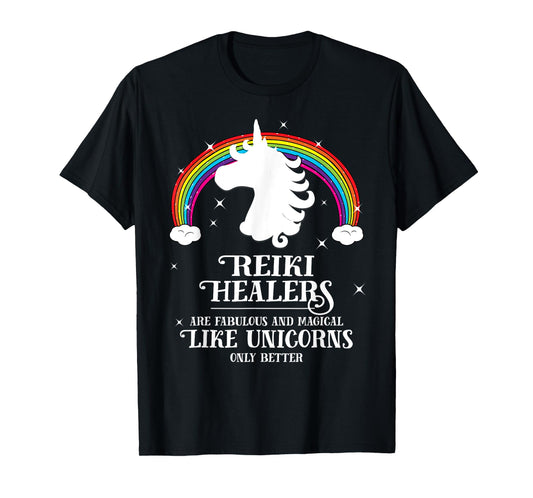 Reiki Healers Fabulous Magical Unicorn Rainbow TShirt Gift T-Shirt