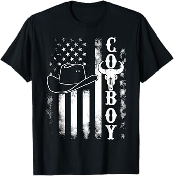 Western Country Men Teen Boy Kid Rodeo Southern Retro Cowboy T-Shirt