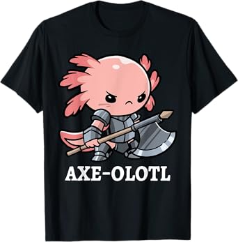 Axe-olotl Warrior Axolotl Mexican Salamander Axe Fighter T-Shirt