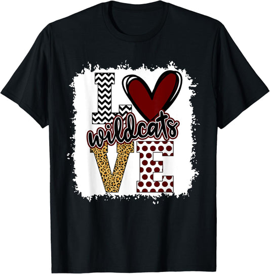 Wild cats Mascot Love - School Spirit Fantastic Gifts T-Shirt