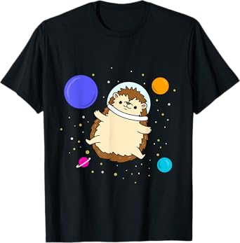Hedgehog Astronaut In Space Hedgehog Lover T-Shirt