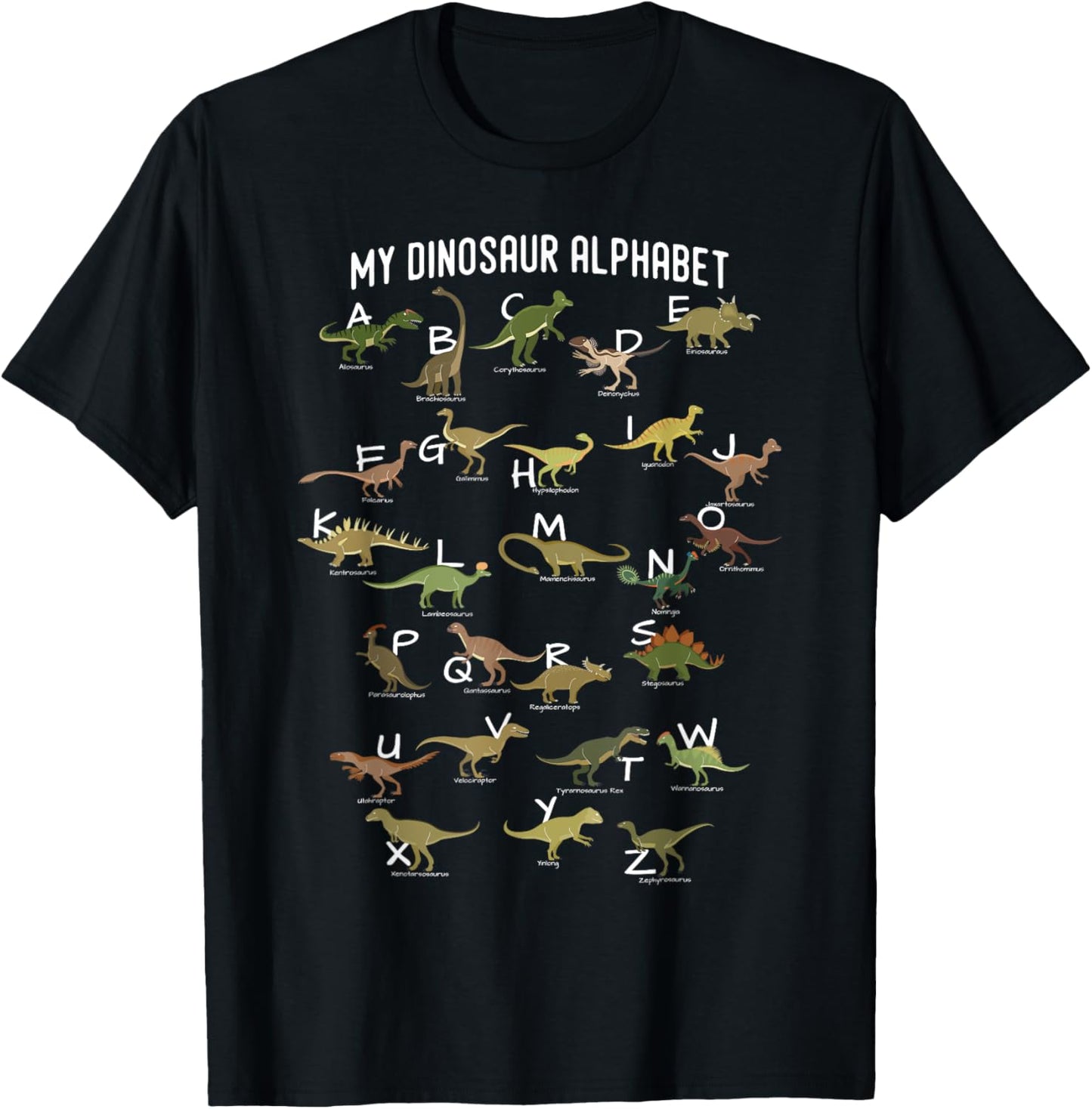 My Dinosaurs Alphabet ABC Dino Identification Educational T-Shirt