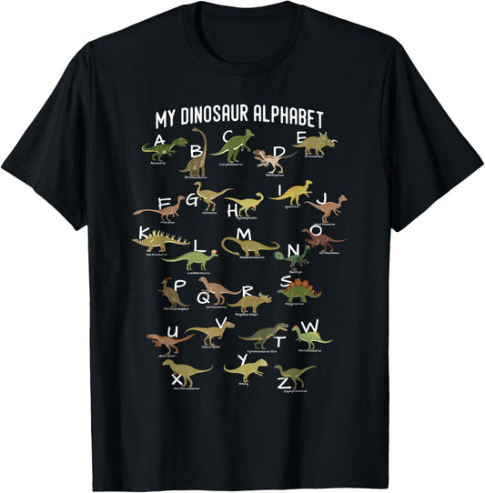 My Dinosaurs Alphabet ABC Dino Identification Educational T-Shirt